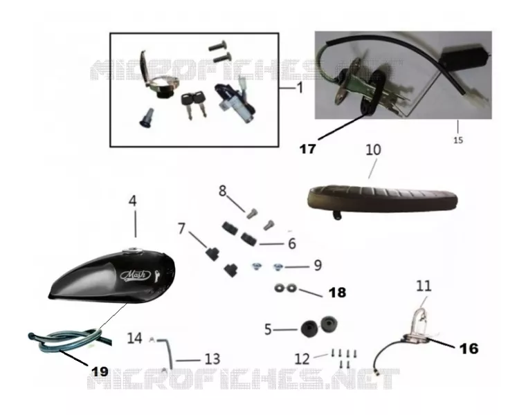 RESERVOIR / SELLE / KIT SERRURE