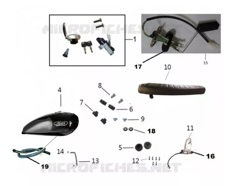 RESERVOIR / SELLE / KIT SERRURE