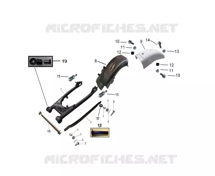 GARDE BOUE ARRIERE / BRAS OSCILLANT