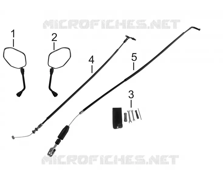 RETROVISEURS / CABLES / PEDALE DE FREIN ARRIERE