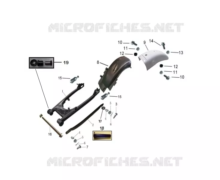 GARDE BOUE ARRIERE / BRAS OSCILLANT