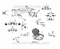 CADRE / T FOURCHE / SELECTEUR/ PEDALE DE FREIN