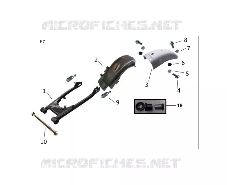 BRAS OSCILLANT / GARDE BOUE ARRIERE