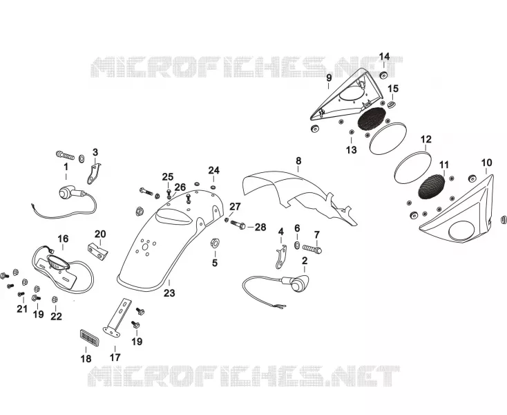 GARDE BOUE ARRIERE / CACHE LATERAUX / CLIGNOTANTS