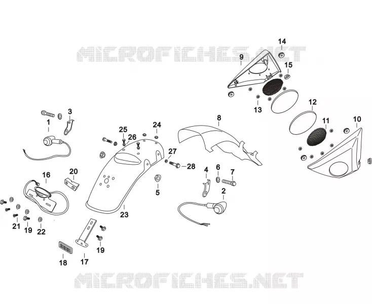 GARDE BOUE ARRIERE / CACHE LATERAUX / CLIGNOTANTS