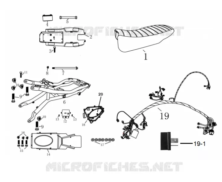  SELLE / FAISCEAU / BOUCLE ARRIERE / BOITIER FILTRE