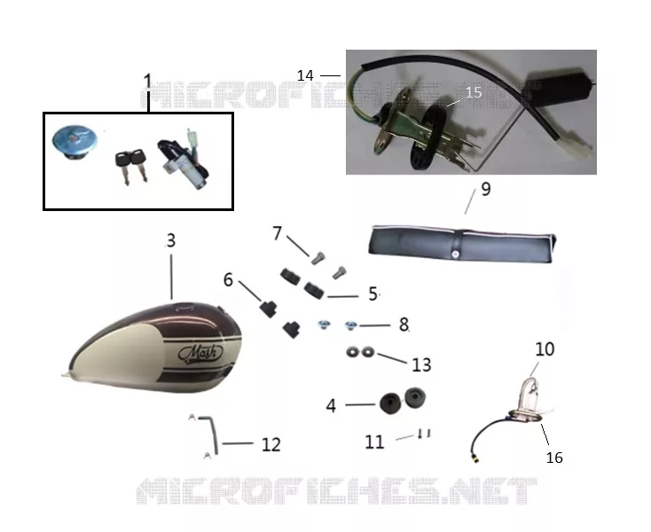 RESERVOIR / SELLE / KIT SERRURE Mash MOTO 125 2019 SEVENTY FIVE EURO 4  SEVENTY FIVE EURO 4
