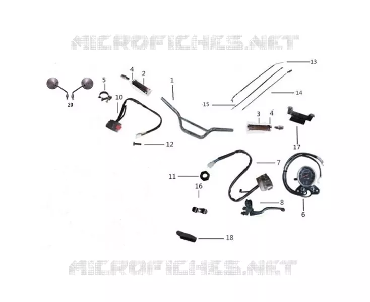 ENSEMBLE GUIDON / COMPTEUR Mash MOTO 250 2019 TWO FIFTY EURO 4  TWO FIFTY EURO 4