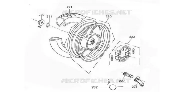 ROUE ARRIERE Mash SCOOTER 50 2015 BIBOP 50 (2T)  BIBOP 50 (2T)