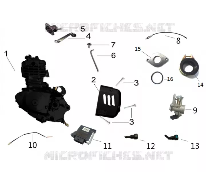 COMPOSANT MOTEUR Mash MOTO 125 2018 CAFE RACER 125 EURO 4 SILVER  CAFE RACER 125 EURO 4 SILVER