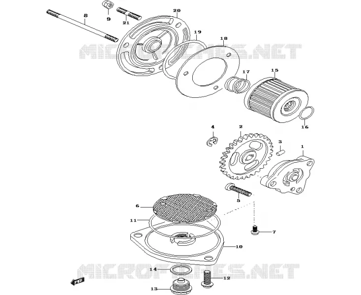 FILTRE / POMPE A HUILE Mash MOTO 125 2018 CAFE RACER 125 EURO 4 SILVER  CAFE RACER 125 EURO 4 SILVER