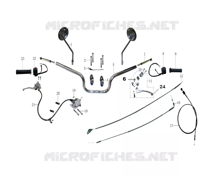 GUIDON / FREIN AVANT Mash SIDE CAR 400 2017 FAMILY SIDE VERT  FAMILY SIDE VERT