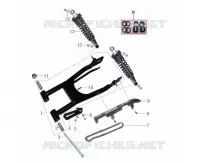 BRAS OSCILLANT / AMORTISSEURS / CHAINE pour Mash FIVE HUNDRED EURO 4 MOTEUR NOIR 2020