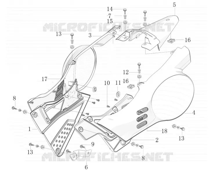 CACHE LATERAUX / GARDE BOUE ARRIÈRE Mash MOTO 650 2022 X RIDE 650 EURO 5  X RIDE 650 EURO 5