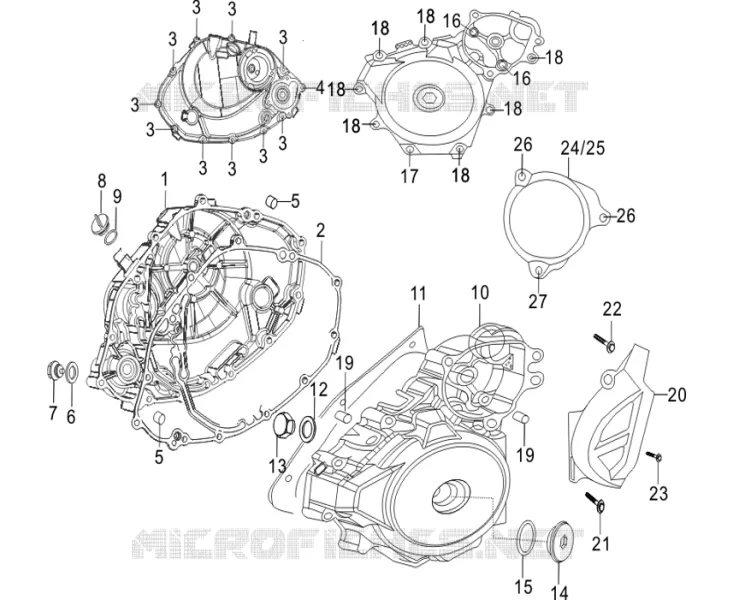 COUVERCLE DE CARTER Mash MOTO 125 2024 BLACK SEVEN 125 EURO 5  BLACK SEVEN 125 EURO 5