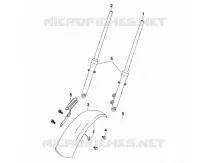 FOURCHE / GARDE BOUE AVANT pour Mash SCRAMBLER 50 2024